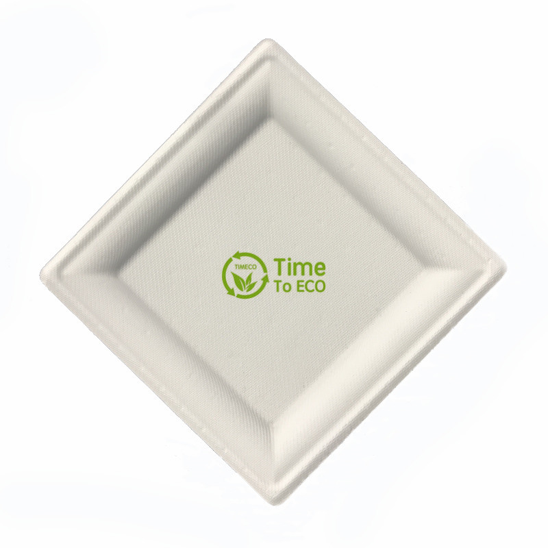 6 inch square bagasse plate