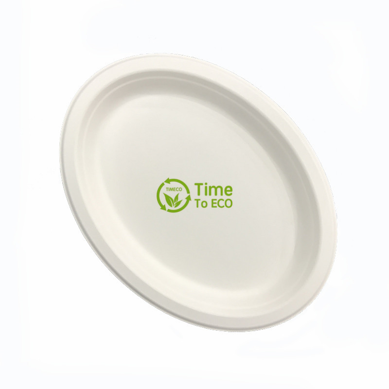 Oval bagasse plate