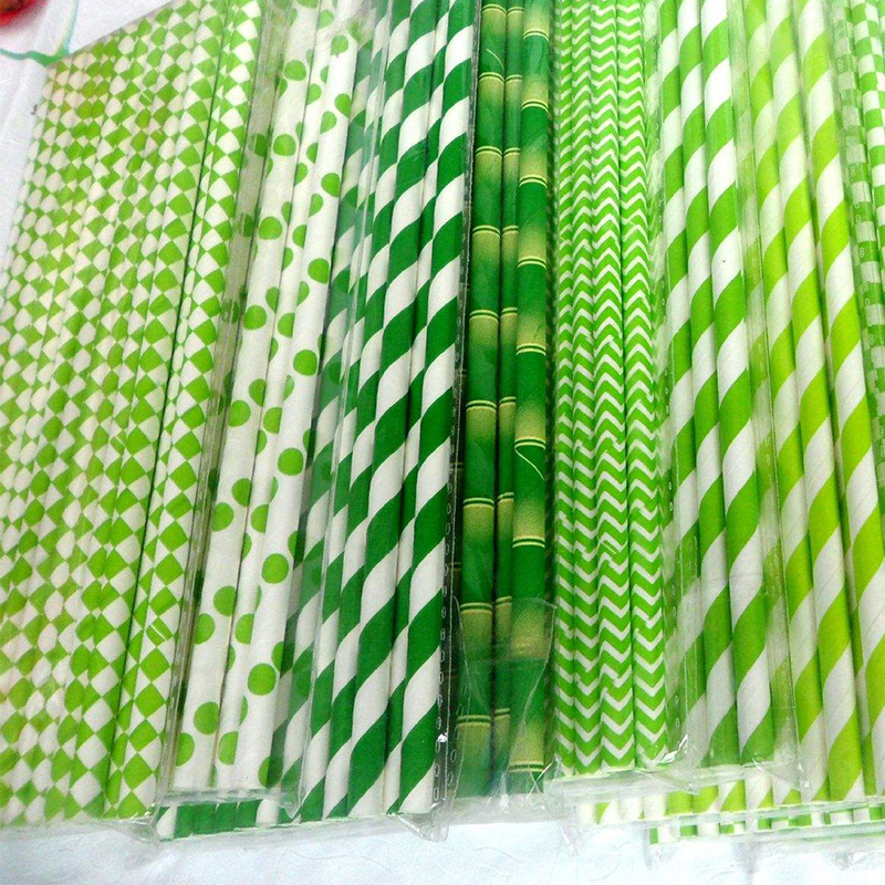 Bamboo design paper straws