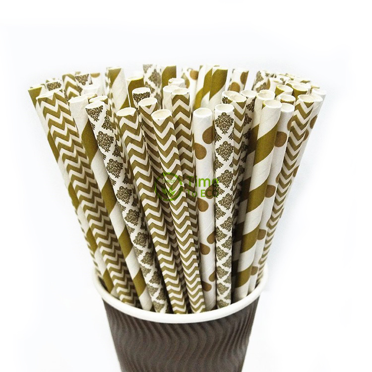 Golden paper straws