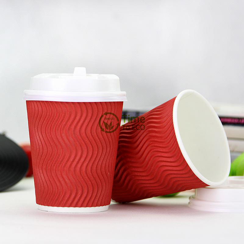 S Ripple Corrugated Bagasse Paper Cups