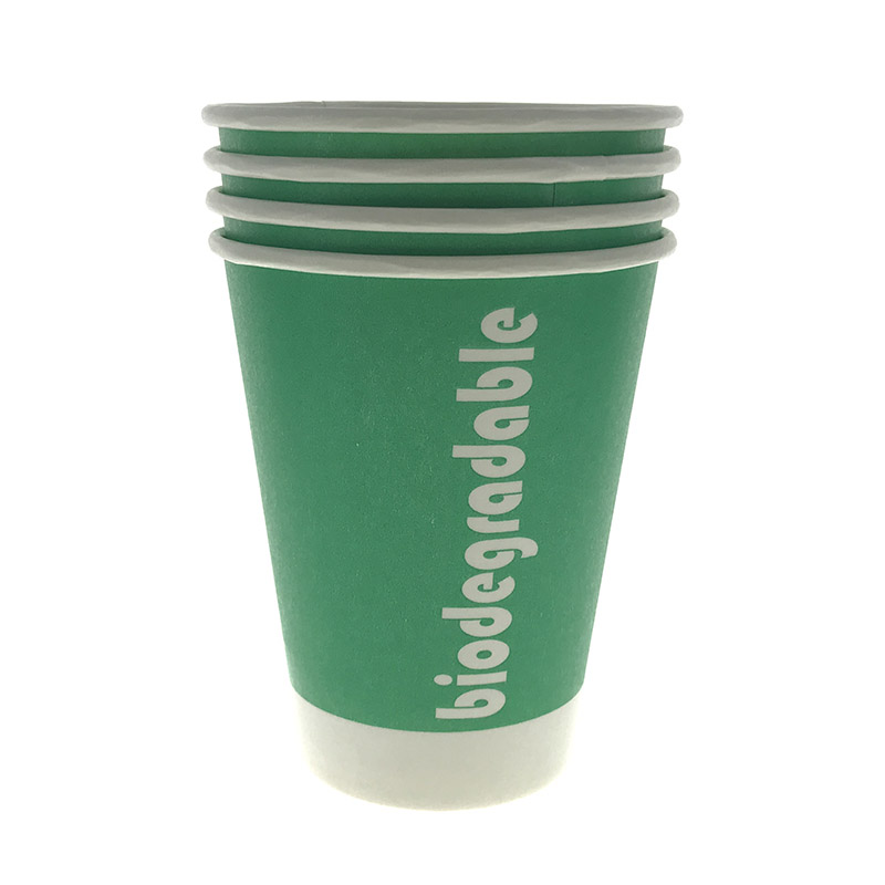 PLA double lined cold drinking bagasse paper cup