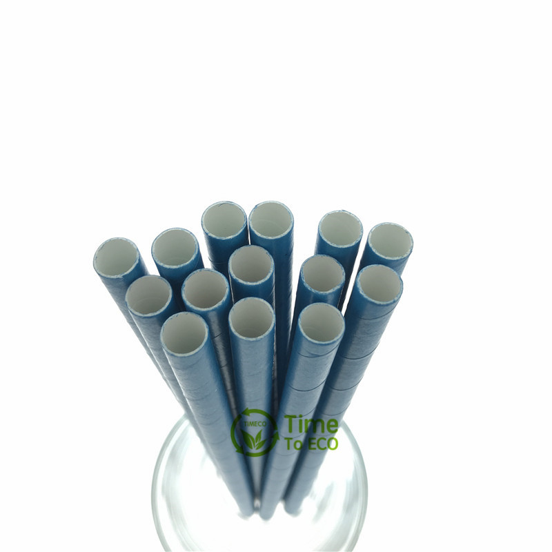 7mm Plain blue color paper straw