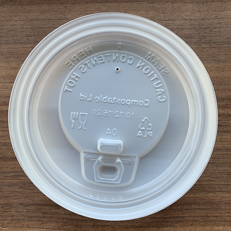 Compostable cPLA Coffee Cup Lid with Switch Cover