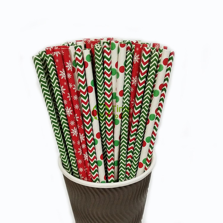 Christmas paper straws