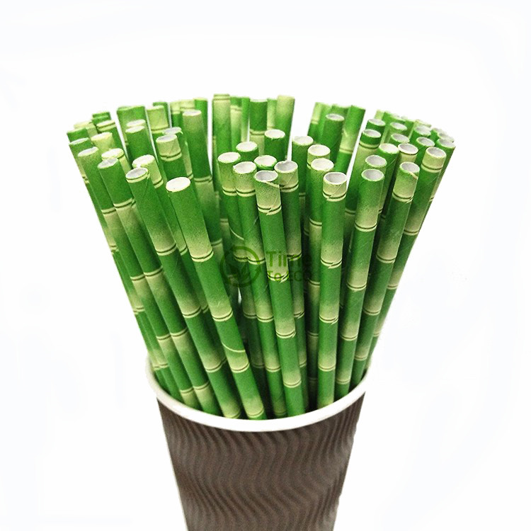 Bamboo design paper straws