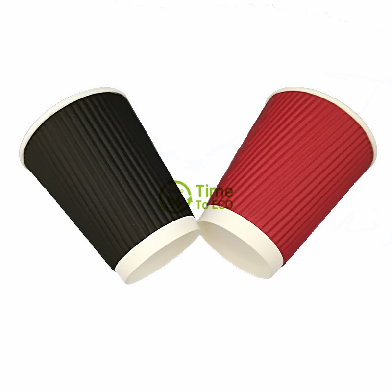 Vertical Ripple Corrugated Bagasse Paper Cups