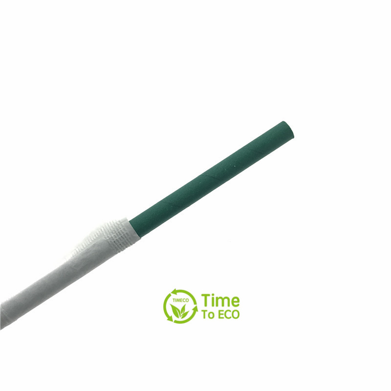 7mm Paper Wrapped plain dark green paper straw