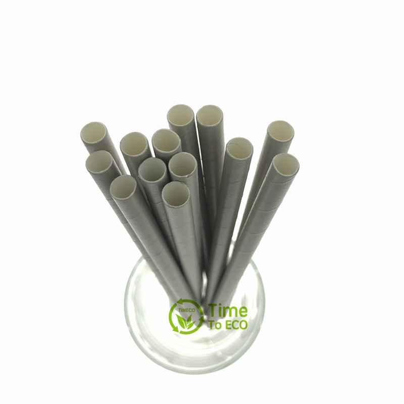 7mm Plain grey color paper straw