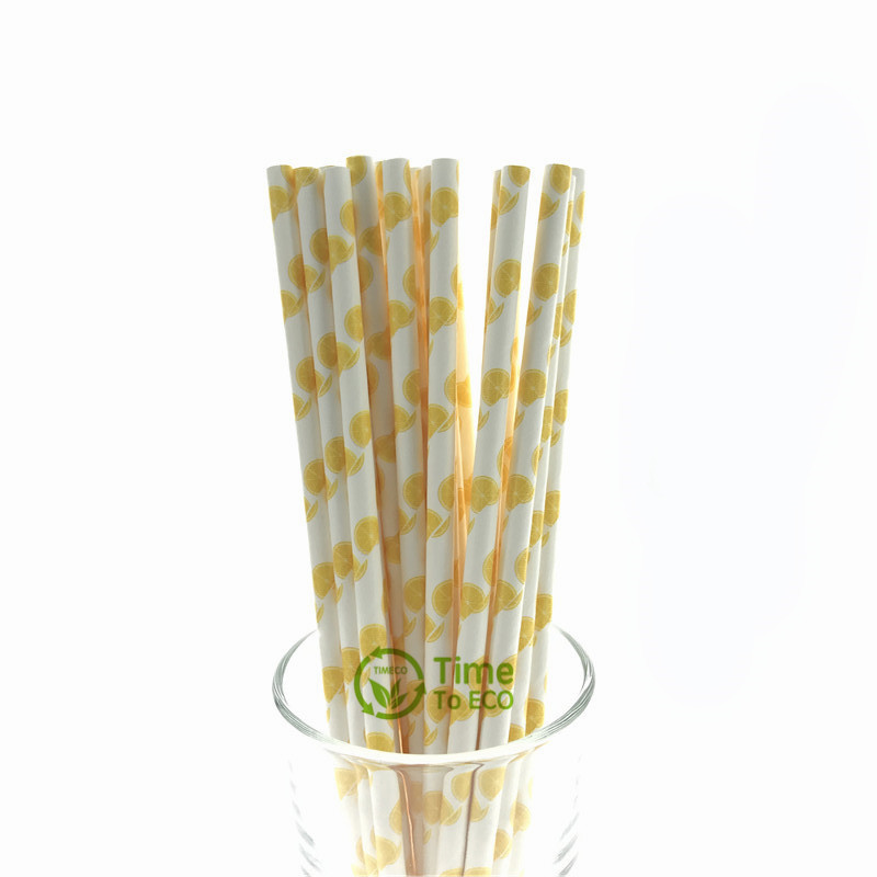 Lemon design paper straw