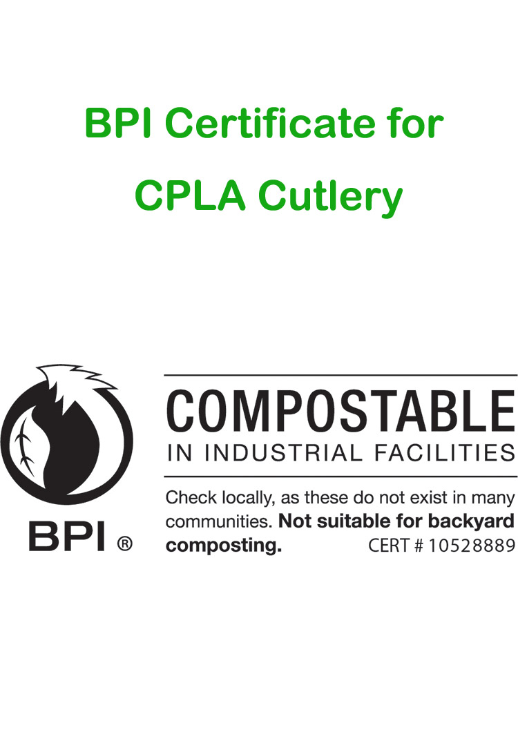 BPI Certificate for CPLA Cutlery