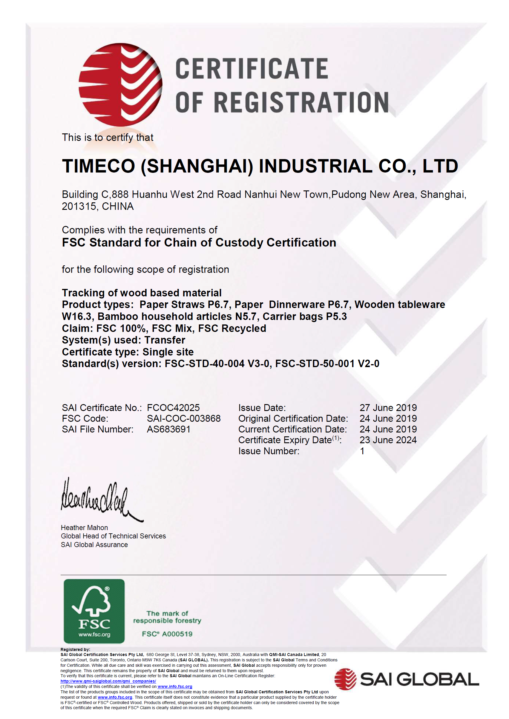 FSC Certificate